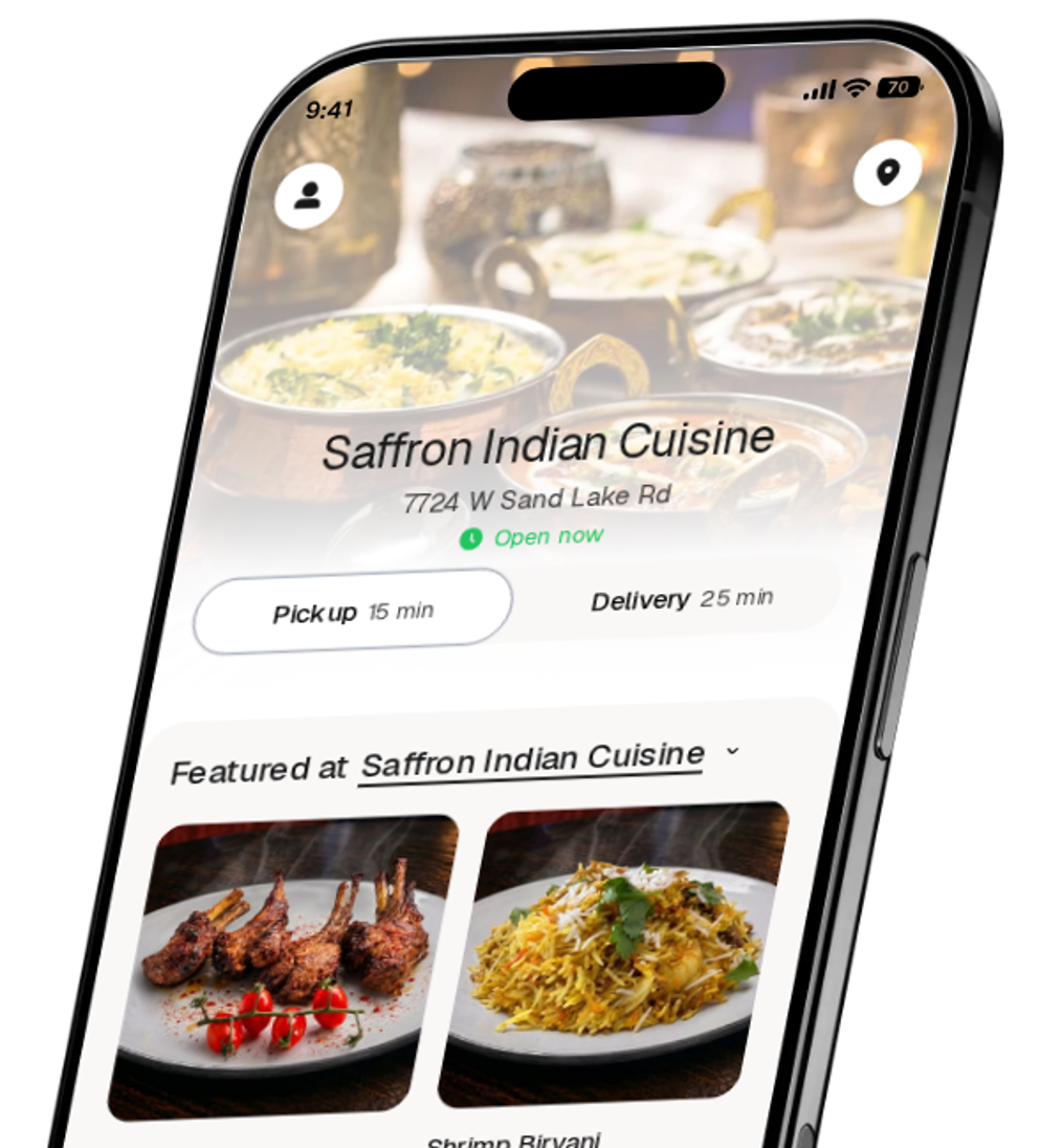 Saffron Indian Cuisine app preview